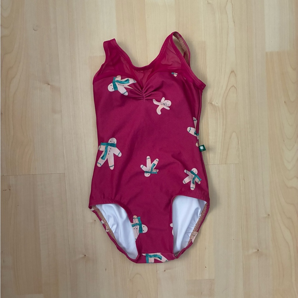 Berry Red Purple Luckyleo with Gingerbread Print XXS